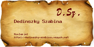 Dedinszky Szabina névjegykártya